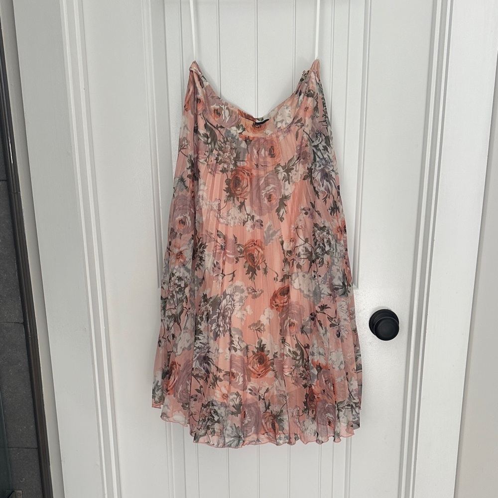 Aakaa Floral Maxi Skirt in Pink and Gray